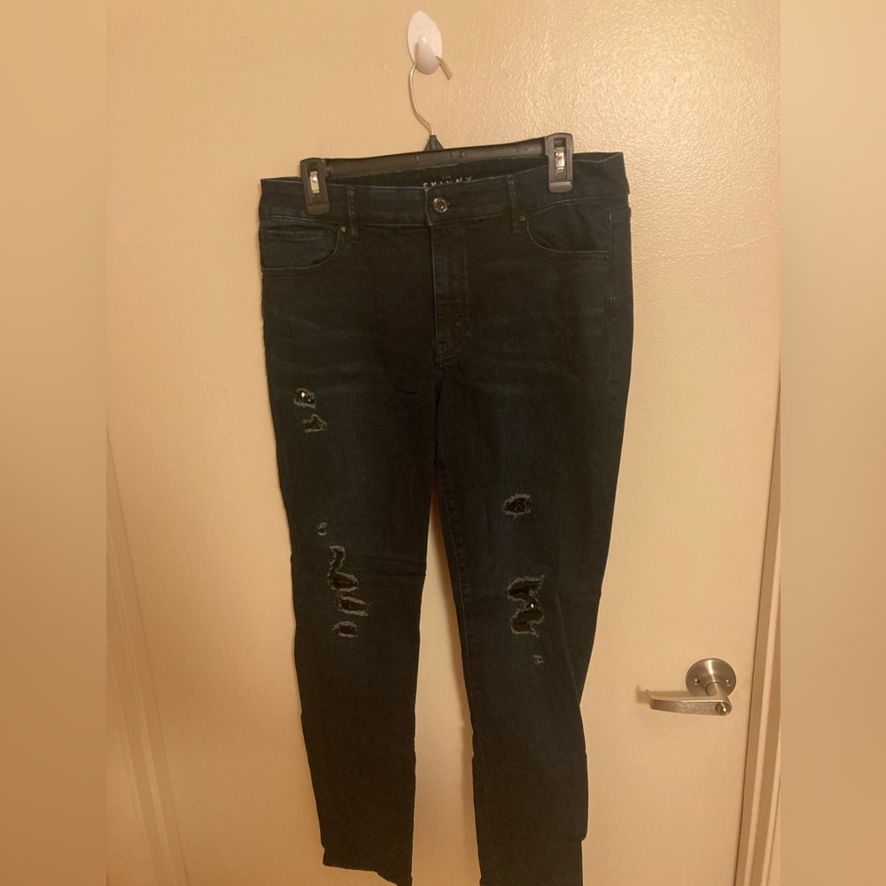 White House Black Market “the skinny” size 12 women’s jeans dark blue